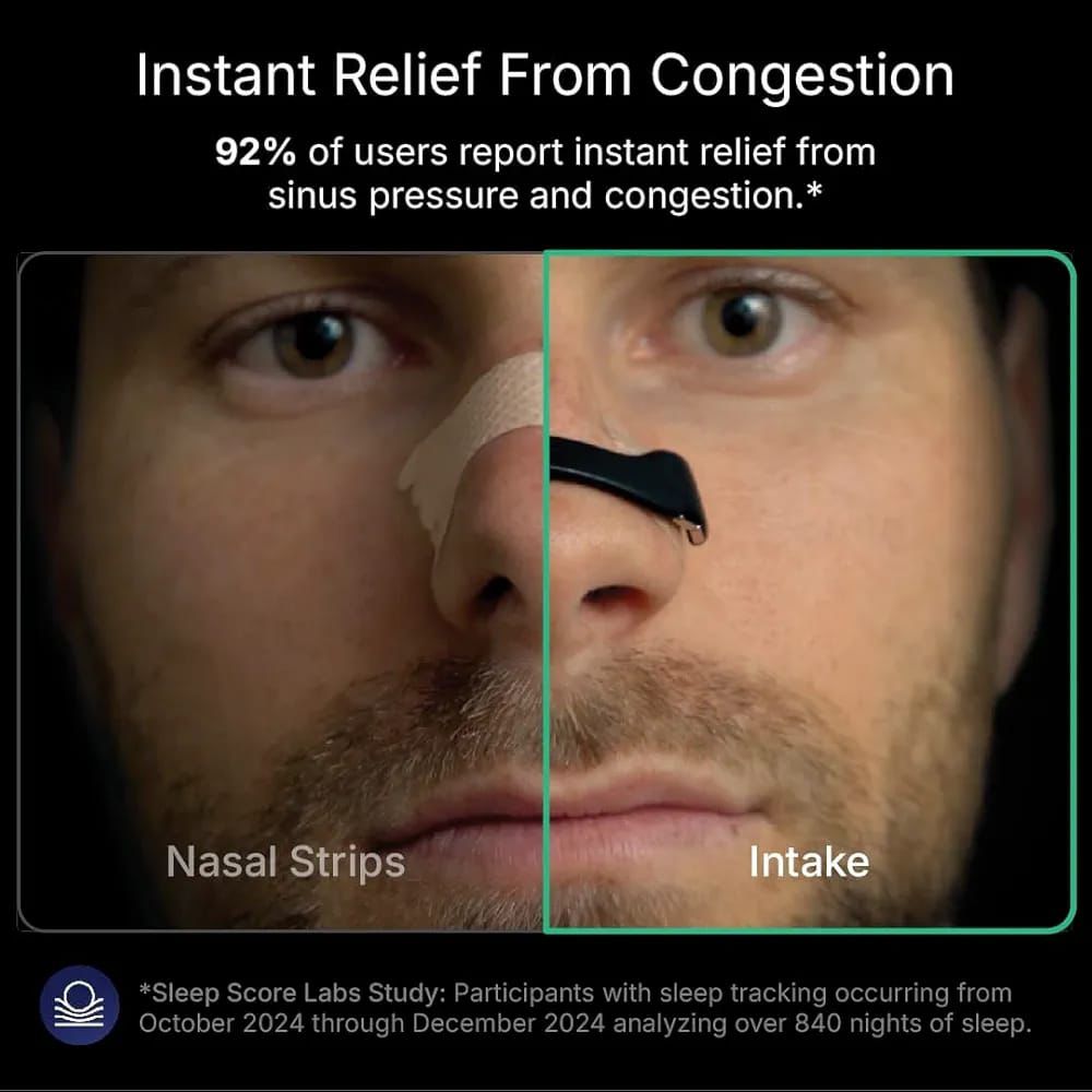 Intake breathing nasal strip